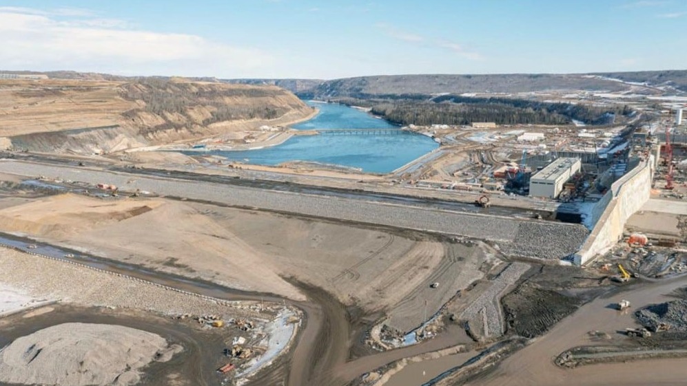 Construction site with water